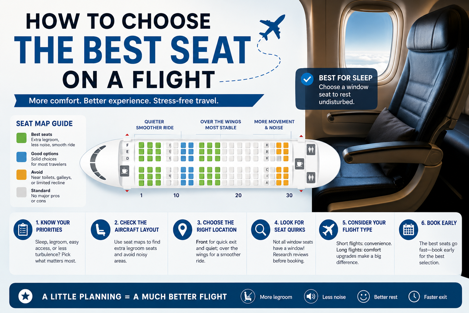 How to Choose the Best Seat on a Flight: Expert Tips for Comfort, Legroom & Less Turbulence